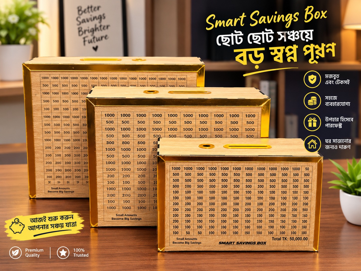 Money Saving Challenge Board – 50K / 100K / 150K