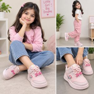 Kids Barbie Pink Sneakers