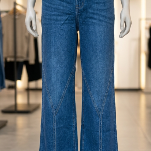 Women's Premium Celebrity Pink Wide-Leg Denim Jeans